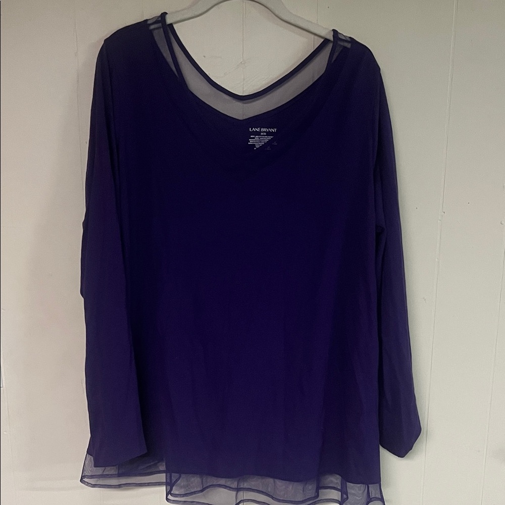 Lane Bryant Deep Purple Long Sleeve Top